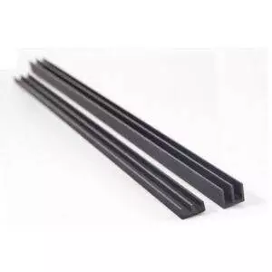 Glaslister 260 cm, Sort, 6mm Sæt bestående af top og bund til 6 mm glas
